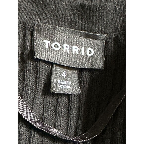 Torrid Women Size 4 Black Ribbed Tie Front Long Sleeve Cardigan Everyday Staple - Picture 10 of 12